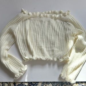 Cropped off the shoulder sweater